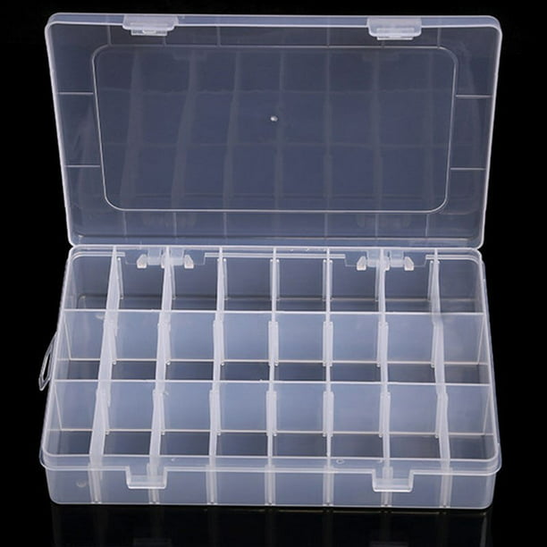 10 15 24 Compartments Clear Plastic Storage Box Screw Jewelry Bead Container 